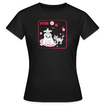 Sternzeichen Stier - Frauen T-Shirt - Schwarz - Vorne - AI Model Female 172 dark (172cm)