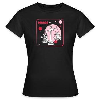 Sternzeichen Waage - Frauen T-Shirt - Schwarz - Vorne - AI Model Female 172 dark (172cm)