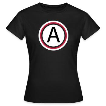 Letter a - Women's T-Shirt - black - Front - AI Model Female 172 dark (172cm)