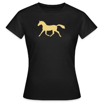 Horse trotting - Women's T-Shirt - black - Front - AI Model Female 172 dark (172cm)