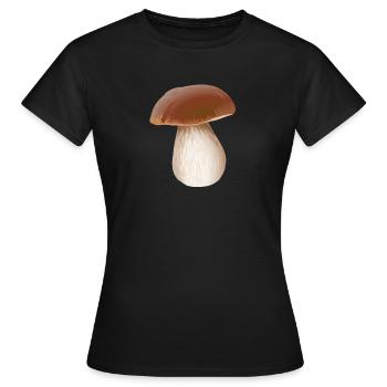 Champignons Porcini cueillette champignon cueilleur de champignons - T-shirt Femme - noir - Devant - AI Model Female 172 dark (172cm)