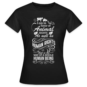 Droits des animaux - T-shirt Femme - noir - Devant - AI Model Female 172 dark (172cm)