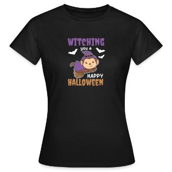 Sorcières singes Sorcières Sorcières vous sorcière un joyeux Halloween - T-shirt Femme - noir - Devant - AI Model Female 172 dark (172cm)