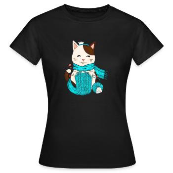 kitten kat - Frauen T-Shirt - Schwarz - Vorne - AI Model Female 172 dark (172cm)