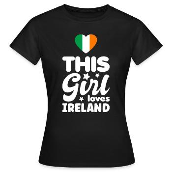 Irland Flagge Urlaub Spruch Irische Fahne Dublin - Frauen T-Shirt - Schwarz - Vorne - AI Model Female 172 dark (172cm)