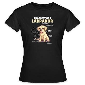 Explication du chien Anatomie d’un Labrador - T-shirt Femme - noir - Devant - AI Model Female 172 dark (172cm)
