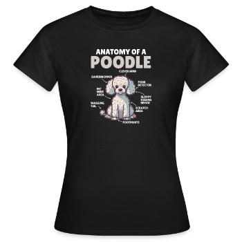 Explication du chien Anatomie d’un caniche - T-shirt Femme - noir - Devant - AI Model Female 172 dark (172cm)