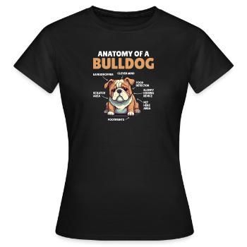Explication du chien Anatomie d’un bouledogue - T-shirt Femme - noir - Devant - AI Model Female 172 dark (172cm)