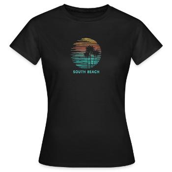 South Beach Miami Floride Cool Souvenir Vacances - T-shirt Femme - noir - Devant - AI Model Female 172 dark (172cm)