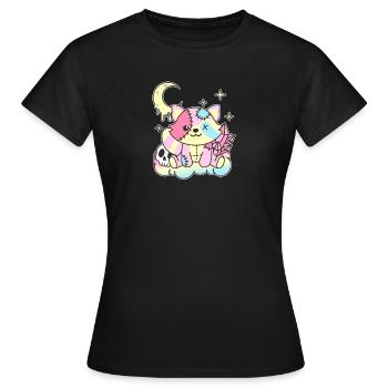 Kawaii Gothic Raccoon Pastel Gothic - Women's T-Shirt - black - Front - AI Model Female 172 dark (172cm)