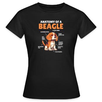 Explication du chien Anatomie d’un beagle - T-shirt Femme - noir - Devant - AI Model Female 172 dark (172cm)