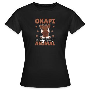 Okapi is my spirit animal - sweet Okapi - Women's T-Shirt - black - Front - AI Model Female 172 dark (172cm)