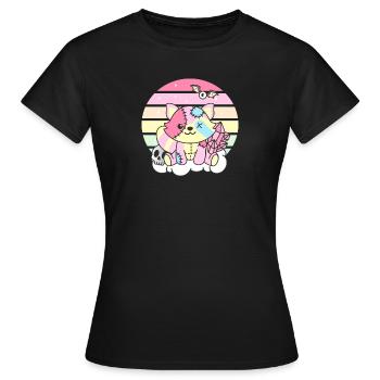 Kawaii Gothic Raccoon Pastel Gothic - Women's T-Shirt - black - Front - AI Model Female 172 dark (172cm)