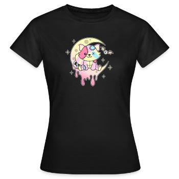 Kawaii Gothic Raccoon Pastel Gothic - Women's T-Shirt - black - Front - AI Model Female 172 dark (172cm)