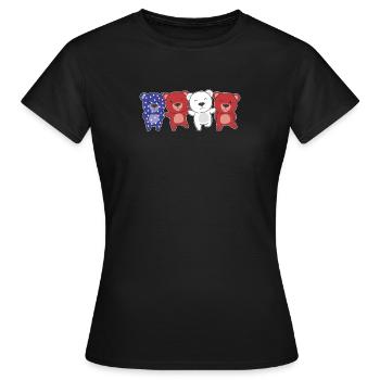 Bär für den vierten Juli USA Flagge Bären - Frauen T-Shirt - Schwarz - Vorne - AI Model Female 172 dark (172cm)