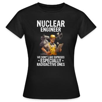 Nuklearingenieur für Kernkraftwerk und Kernenergie - Frauen T-Shirt - Schwarz - Vorne - AI Model Female 172 dark (172cm)