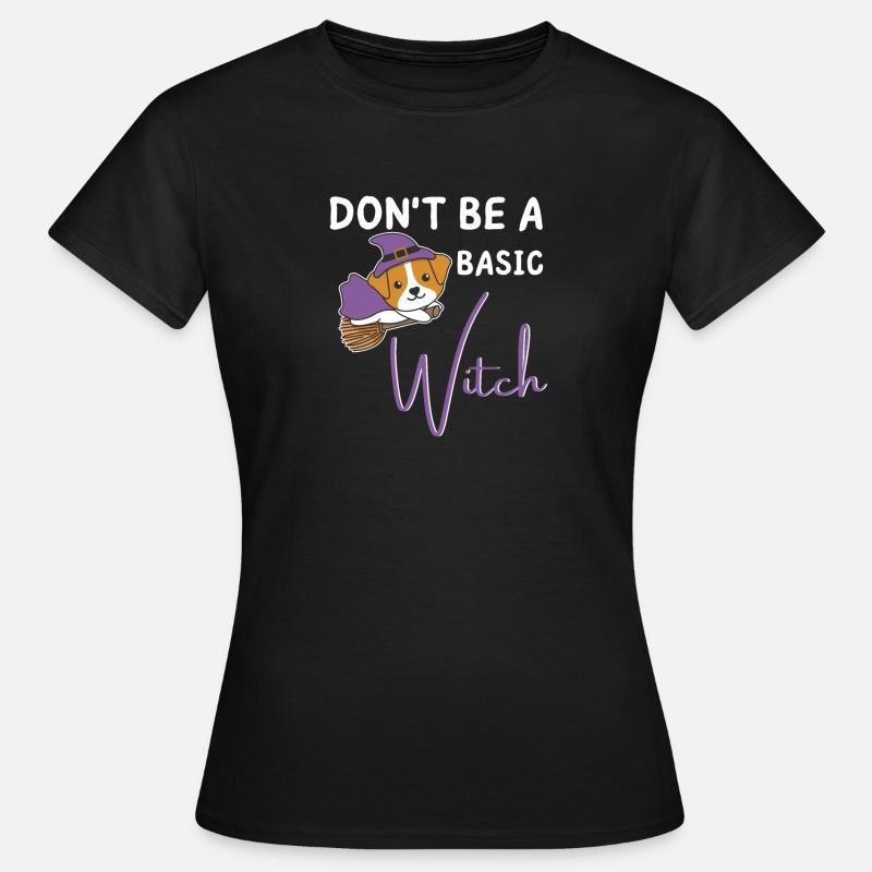 Jack Russell Halloween Witch don't be a basic witch - Women's T-Shirt - black