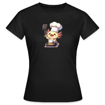 Breakfast Fry Axolotl Cook - Women's T-Shirt - black - Front - AI Model Female 172 dark (172cm)