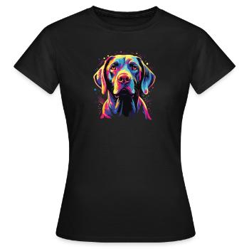 Watercolor Colorful Pointer - Women's T-Shirt - black - Front - AI Model Female 172 dark (172cm)