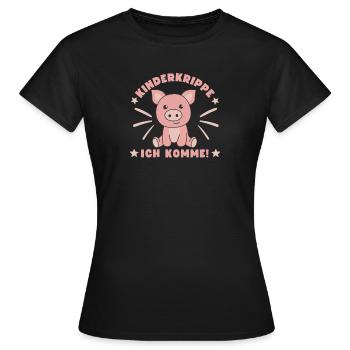 Nursery I'm Coming Nursery Child Pig - Women's T-Shirt - black - Front - AI Model Female 172 dark (172cm)