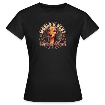 Teckel Chien Viennois Papa - T-shirt Femme - noir - Devant - AI Model Female 172 dark (172cm)
