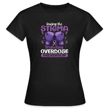 Mettre fin à la stigmatisation : promouvoir la sensibilisation aux surdoses - T-shirt Femme - noir - Devant - AI Model Female 172 dark (172cm)