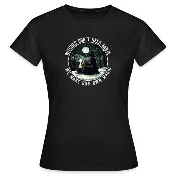 Witches Don't Need Santa Holiday Solstice Magic - Women's T-Shirt - black - Front - AI Model Female 172 dark (172cm)
