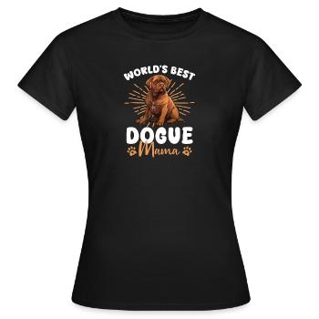 Dogue de Bordeaux Groovy Dogue Mom - T-shirt Femme - noir - Devant - AI Model Female 172 dark (172cm)