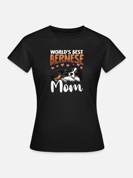 Berner Sennenhund Dog Bernese Mom - Frauen T-Shirt - Schwarz