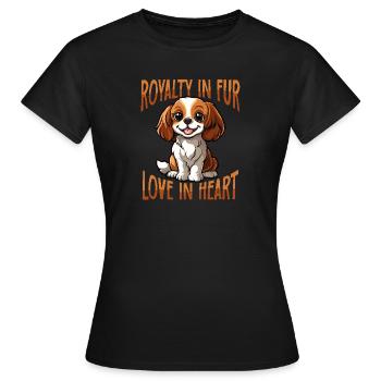 Cavalier King Charles Spaniel Royalty in Fur - Frauen T-Shirt - Schwarz - Vorne - AI Model Female 172 dark (172cm)