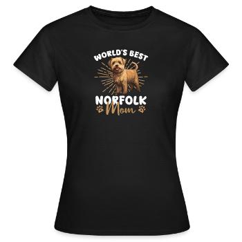 Norfolk Terrier Hund World's best Norfolk Mom - Frauen T-Shirt - Schwarz - Vorne - AI Model Female 172 dark (172cm)