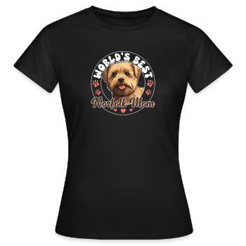 Norfolk Terrier Hund World's best Norfolk Mom - Frauen T-Shirt - Schwarz - Vorne - AI Model Female 172 dark (172cm)