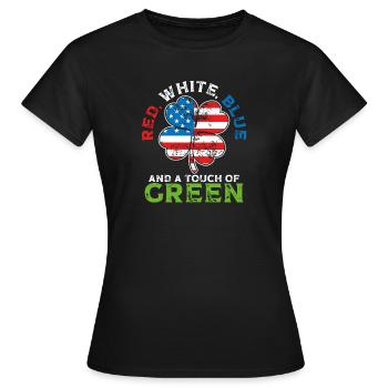 Rot, Weiß, Blau Und Ein Hauch Von Grün, Irischer - Frauen T-Shirt - Schwarz - Vorne - AI Model Female 172 dark (172cm)