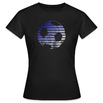 Football bleu blanc - T-shirt Femme - noir - Devant - AI Model Female 172 dark (172cm)