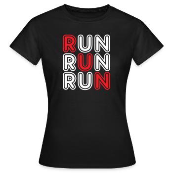Run Run Run - coureur de jogging de marathon - T-shirt Femme - noir - Devant - AI Model Female 172 dark (172cm)