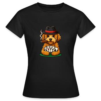 Poker Maltipoo – Lustiges Hundemotiv mit Stil - Frauen T-Shirt - Schwarz - Vorne - AI Model Female 172 dark (172cm)