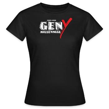 GEN Y 01 - Frauen T-Shirt - Schwarz - Vorne - AI Model Female 172 dark (172cm)