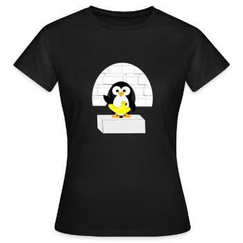 Petit Pingouin de l'Antarctique sur la banquise - T-shirt Femme - noir - Devant - AI Model Female 172 dark (172cm)
