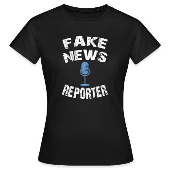 fake news reporter, fausse nouvelle chemise - T-shirt Femme - noir - Devant - AI Model Female 172 dark (172cm)