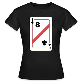 Cross Eight Playing Card Poker Card - T-shirt Femme - noir - Devant - AI Model Female 172 dark (172cm)