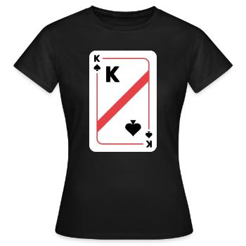 Pik König Spielkarte Pokerkarte - Frauen T-Shirt - Schwarz - Vorne - AI Model Female 172 dark (172cm)
