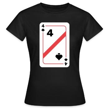 Quatre piques Carte à jouer Carte de poker - T-shirt Femme - noir - Devant - AI Model Female 172 dark (172cm)