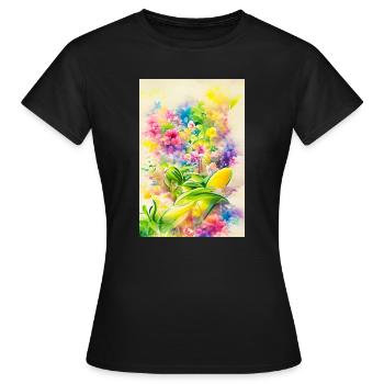 Art floral - T-shirt Femme - noir - Devant - AI Model Female 172 dark (172cm)
