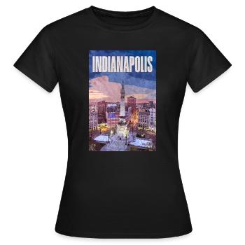 La silhouette d’Indianapolis au Monument Circle - T-shirt Femme - noir - Devant - AI Model Female 172 dark (172cm)