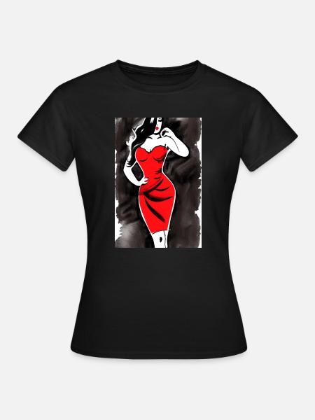 Pin up 2 - Frauen T-Shirt - Schwarz