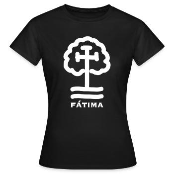 Wegmarke Pilgerwege nach Fatima, Portugal - Frauen T-Shirt - Schwarz - Vorne - AI Model Female 172 dark (172cm)