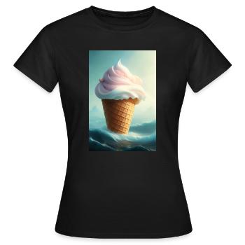 Eiscreme - Frauen T-Shirt - Schwarz - Vorne - AI Model Female 172 dark (172cm)