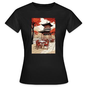 Asiatisches Kaffee - Frauen T-Shirt - Schwarz - Vorne - AI Model Female 172 dark (172cm)