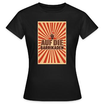 Sur les barricades – Résistance révolutionnaire - T-shirt Femme - noir - Devant - AI Model Female 172 dark (172cm)