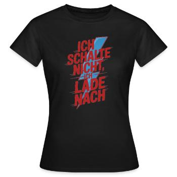 Je ne me déplace pas, je recharge - T-shirt Femme - noir - Devant - AI Model Female 172 dark (172cm)